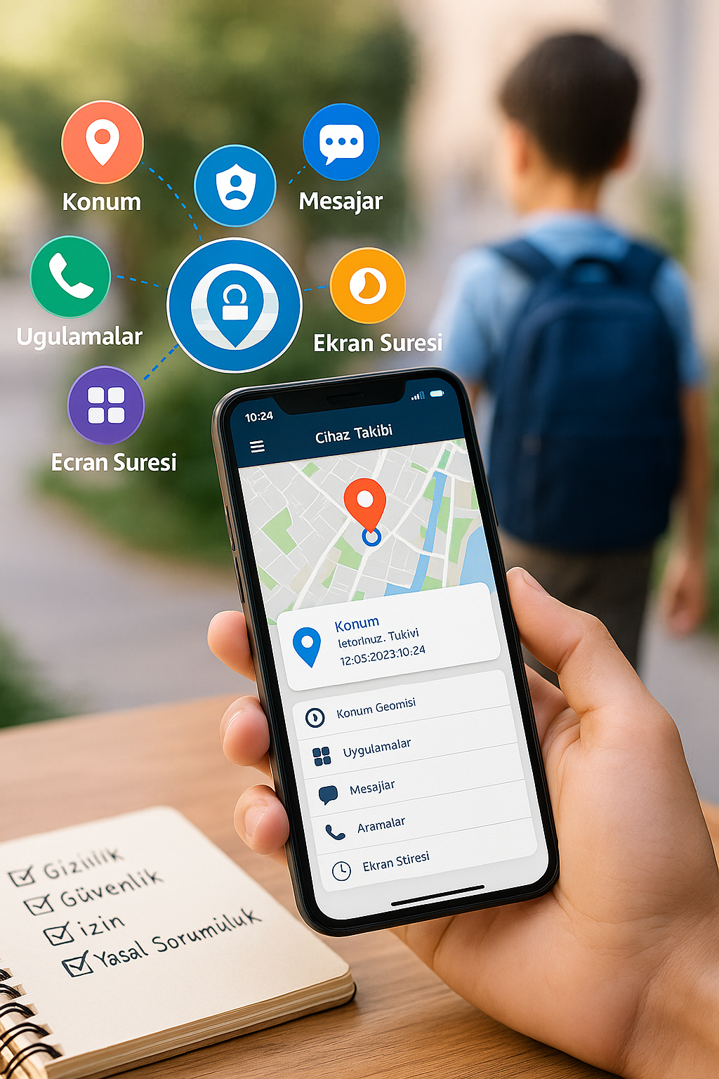 telefona yüklenen takip programı